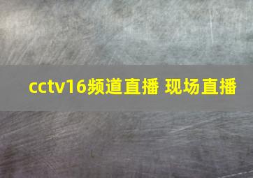 cctv16频道直播 现场直播